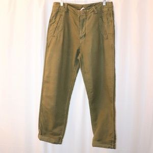Free People Army Green Linen Pants, Women's Size 6